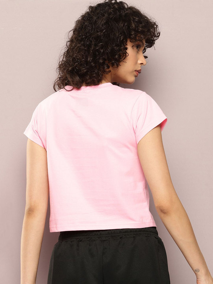 DILLINGER Women Regular Cropped Short Sleeve Printed Tshirt
