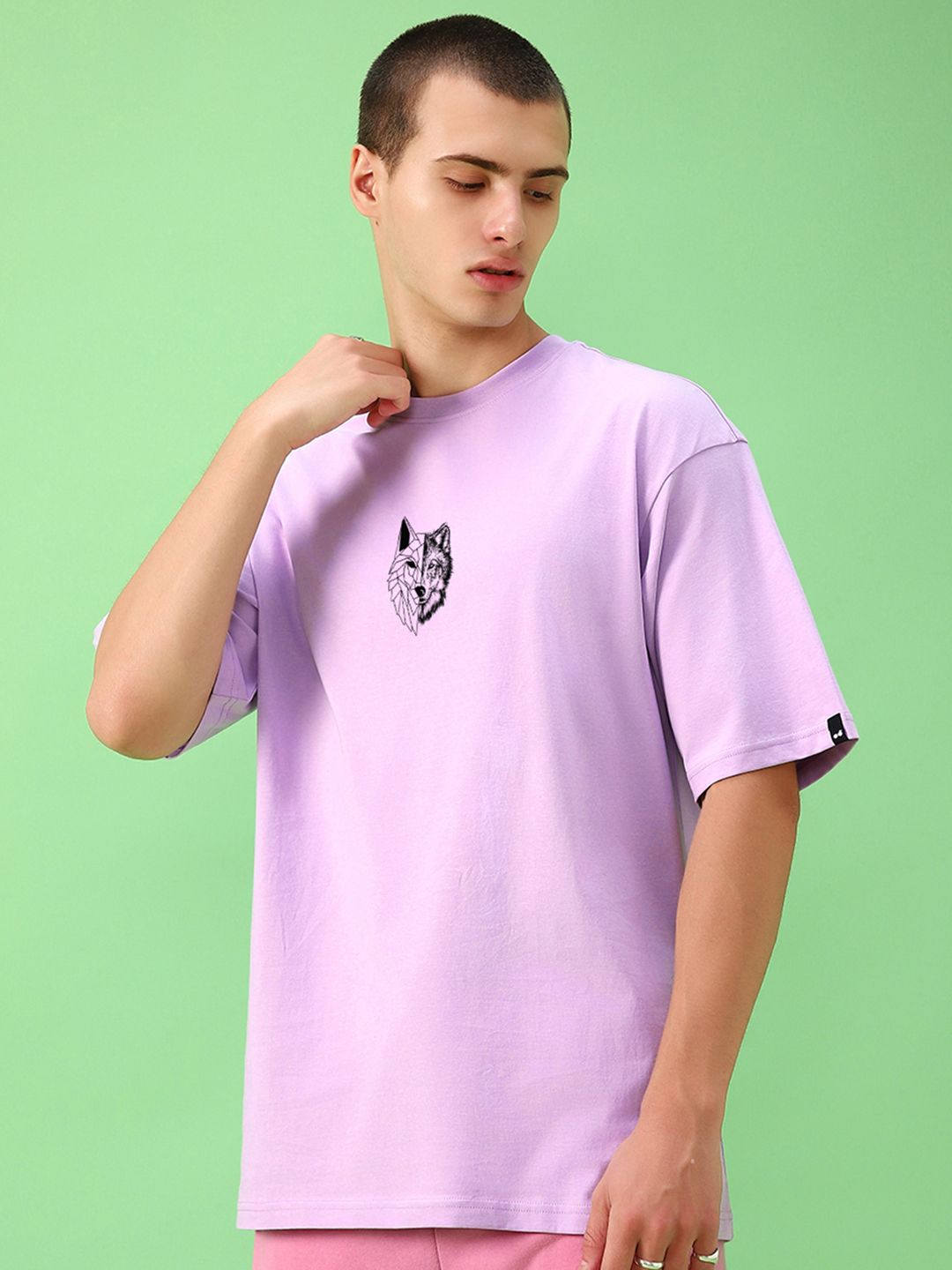 Bewakoof Green Watching You Change Colours Graphic Printed Oversized T-shirt
