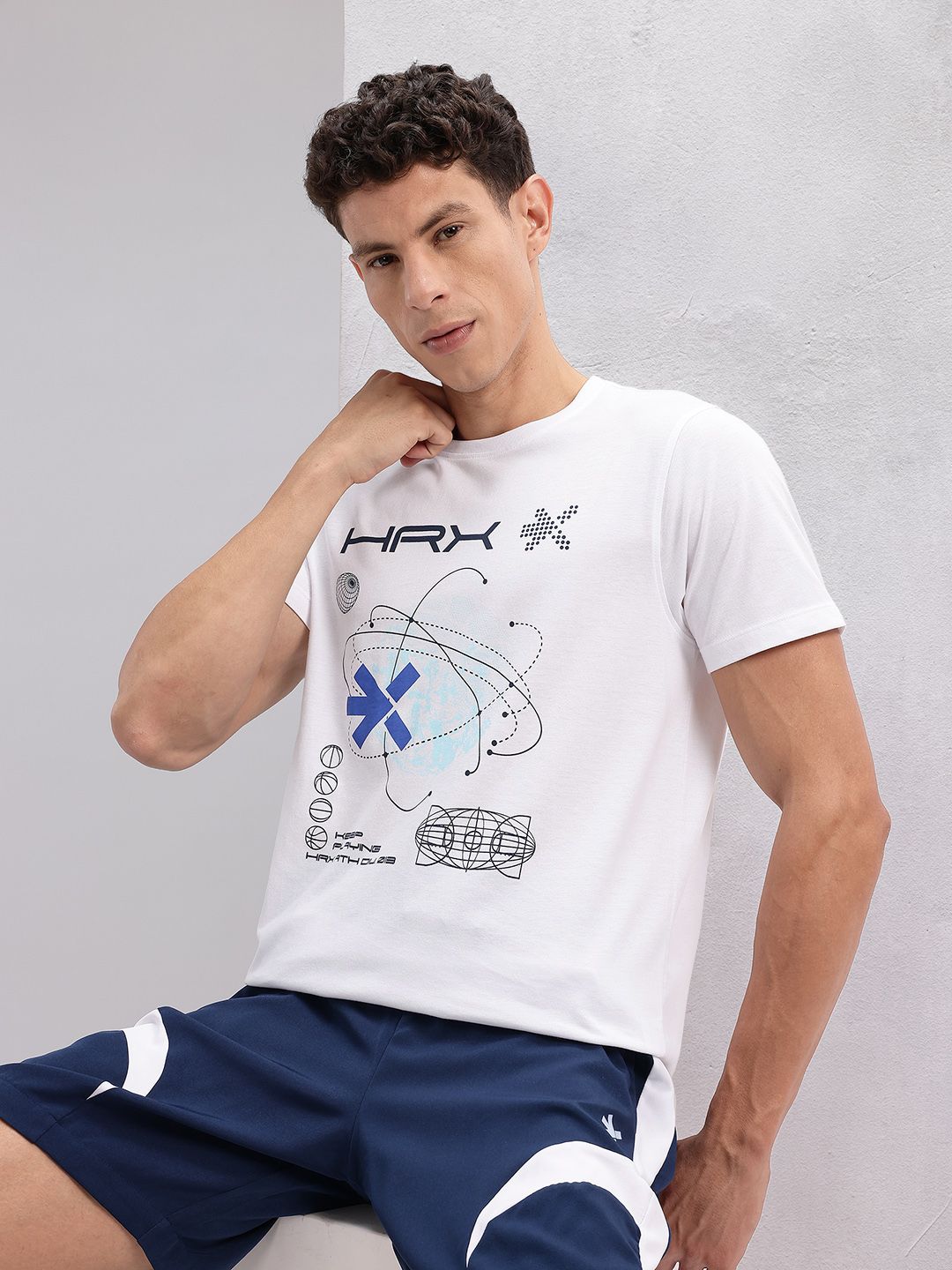 HRX by Hrithik Roshan Conversational & Brand Logo Printed Lifestyle T-shirt