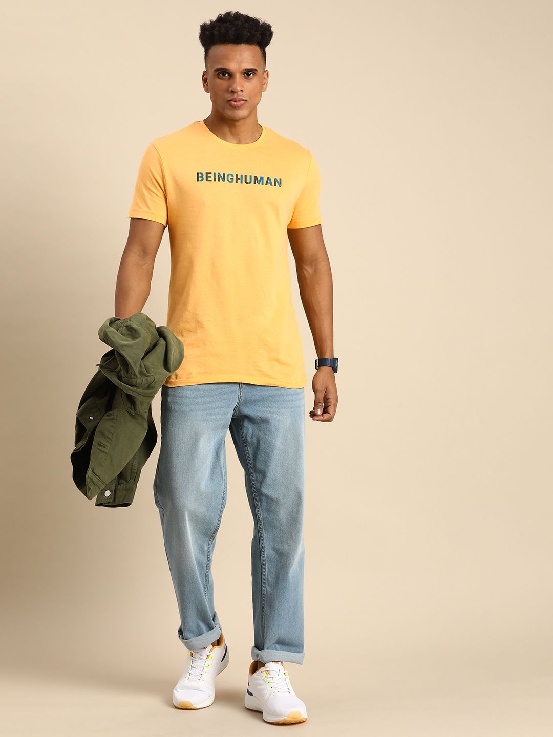 Being Human Typography Printed Pure Cotton T-shirt