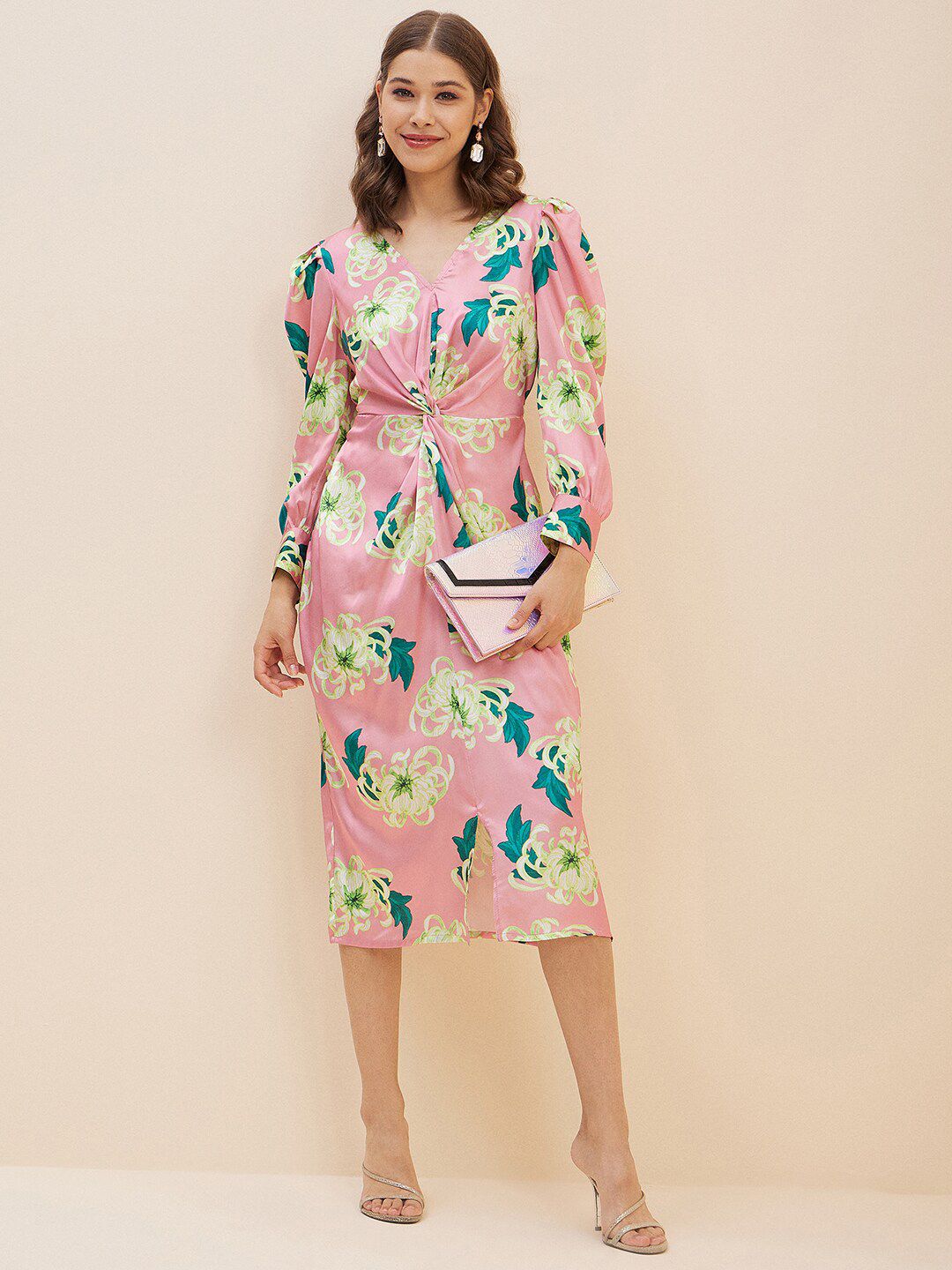 Antheaa Floral Printed Sheath Dress