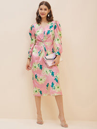 Antheaa Floral Printed Sheath Dress