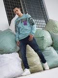 The Indian Garage Co Men Sea Green & Brown Printed Sweatshirt