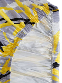 Cortina Grey & Yellow Abstract Printed 2-Seater Sofa Cover