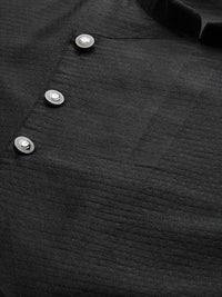 SOJANYA Men Black Woven Design Straight Kurta