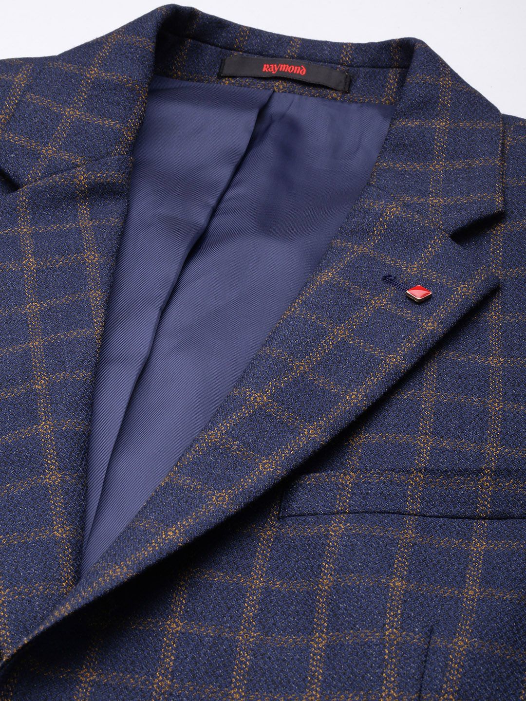 Raymond Checked Single-Breasted Contemporary Fit Formal Blazer