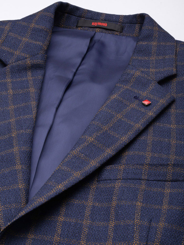 Raymond Checked Single-Breasted Contemporary Fit Formal Blazer