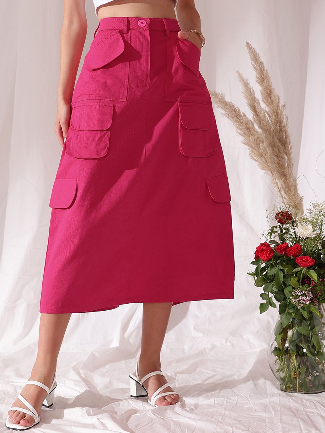 STREET 9 Pure Cotton A-Line Cargo Skirt