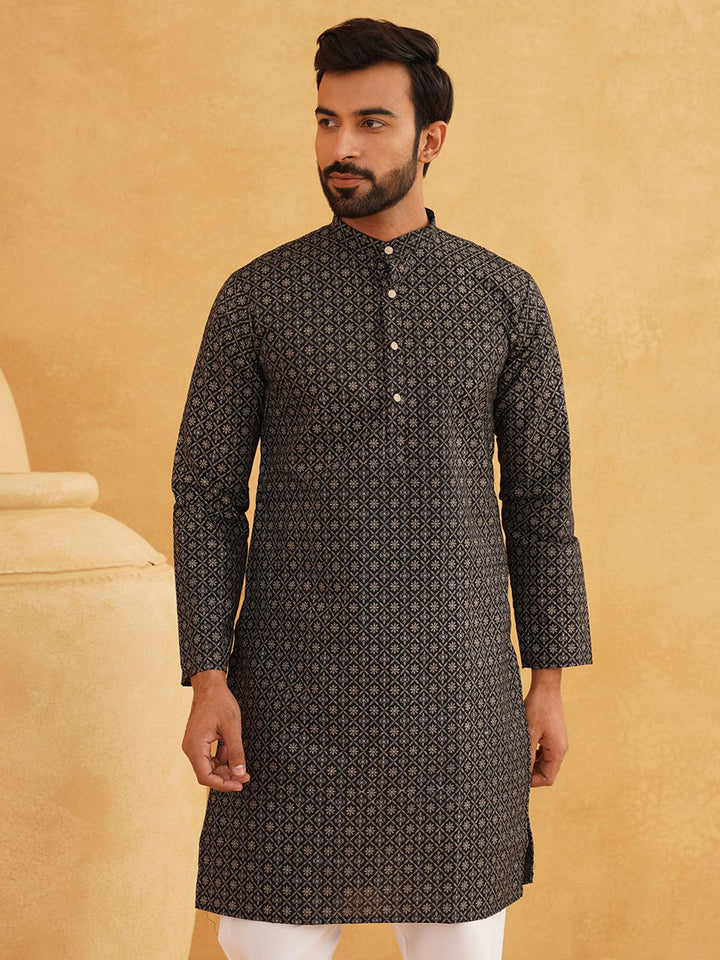 SOJANYA Floral Printed Cotton Linen Kurta With Churidar