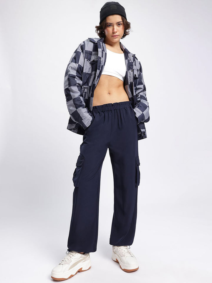 DressBerry Women Elevated Essentials Toggled Cargo Track Pant