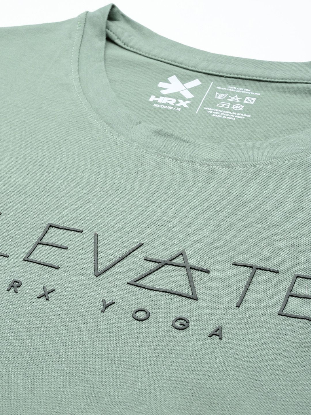 HRX by Hrithik Roshan Typography Printed Pure Cotton Yoga T-shirt