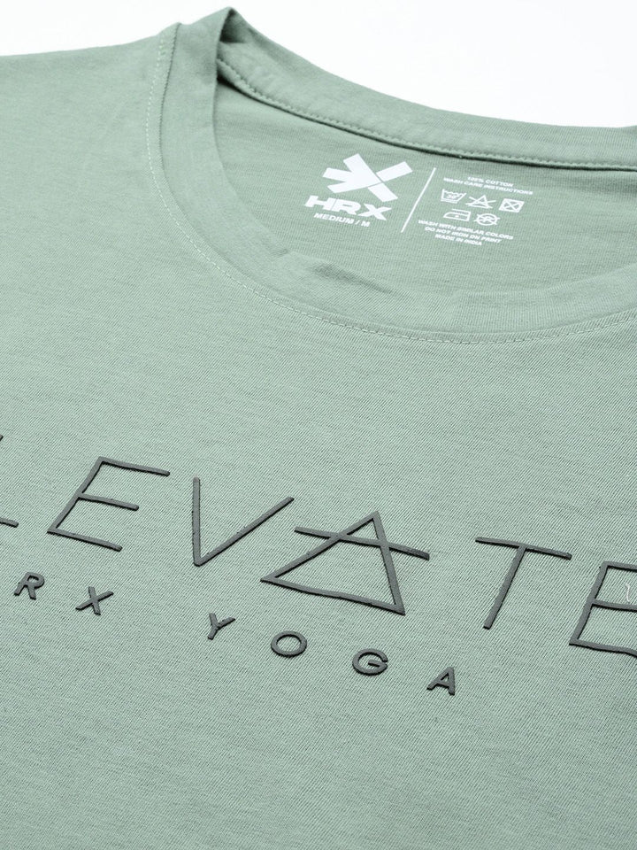 HRX by Hrithik Roshan Typography Printed Pure Cotton Yoga T-shirt