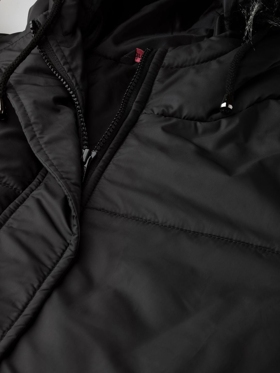 DressBerry Women Black Solid Longline Parka Jacket