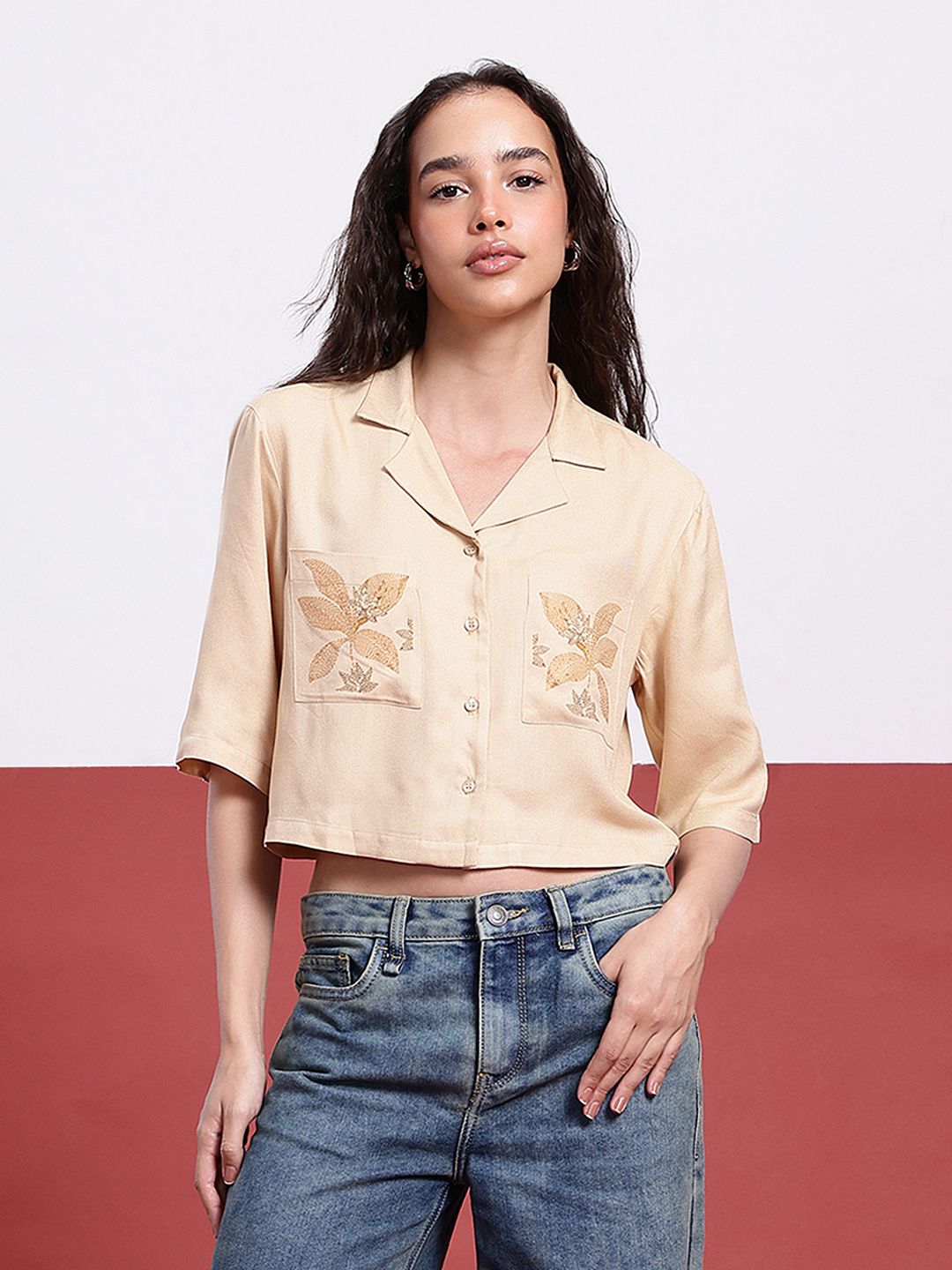 DressBerry Floral Printed Pocket Shirt