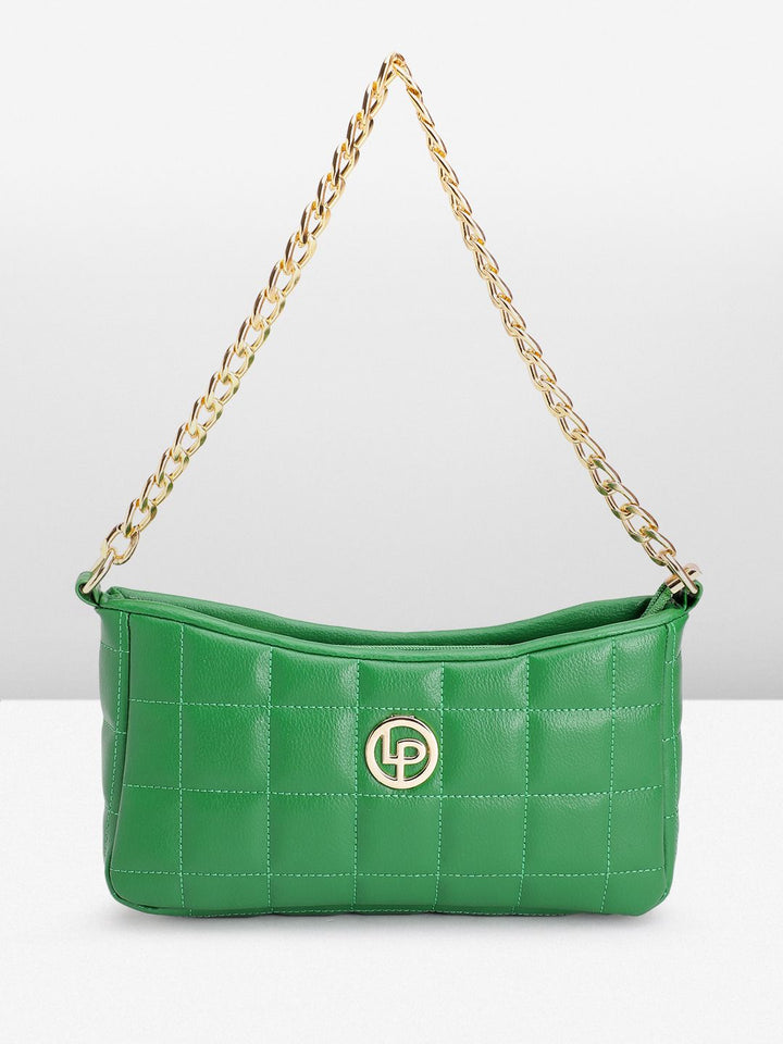Lino Perros Structured Baguette Bag with Quilted Detail
