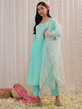 Indo Era Floral Embroidered Regular Aari Work Kurta with Trousers & With Dupatta