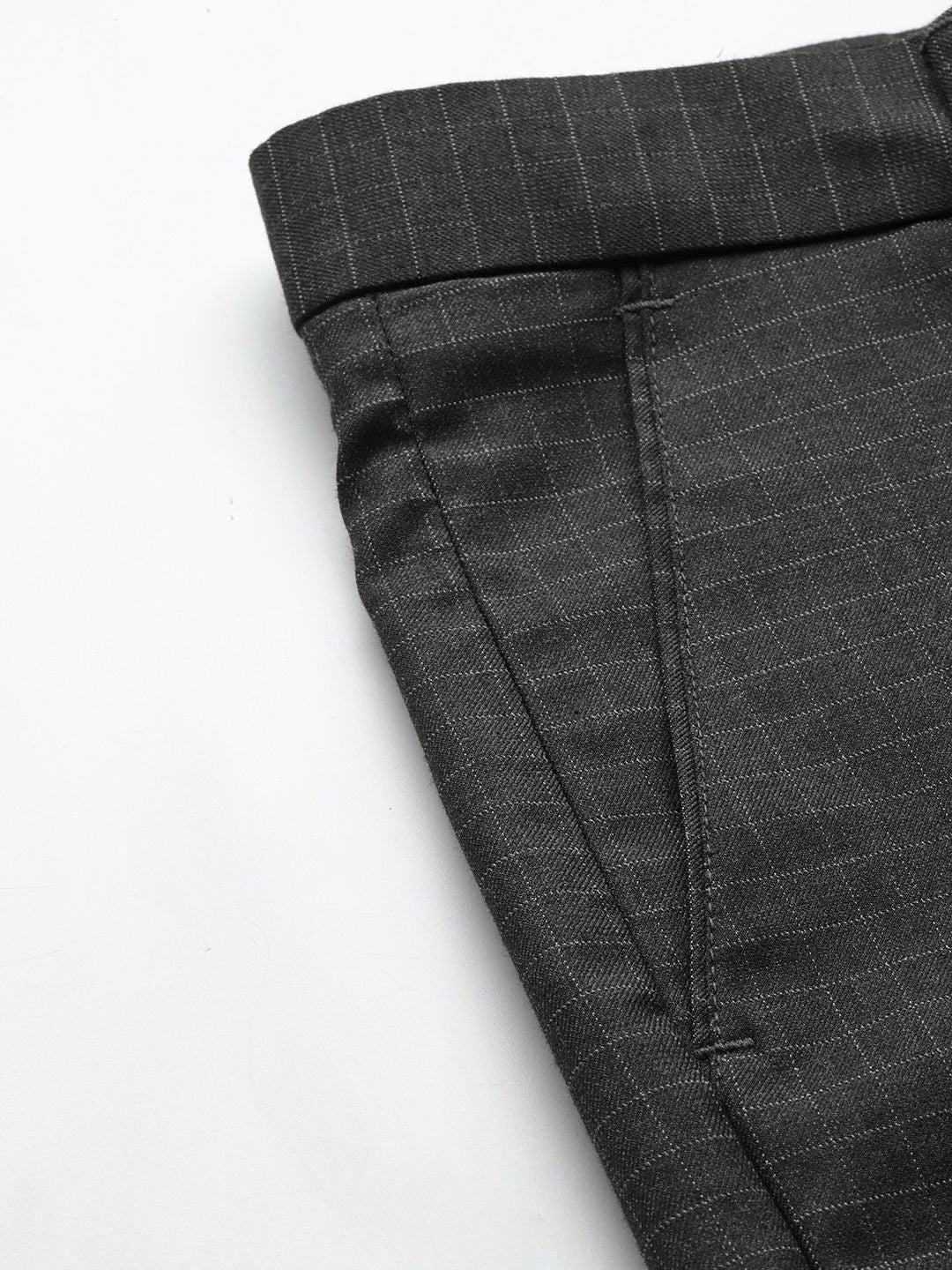 The Indian Garage Co. X Luxe Men Checked Slim Fit Formal Trousers