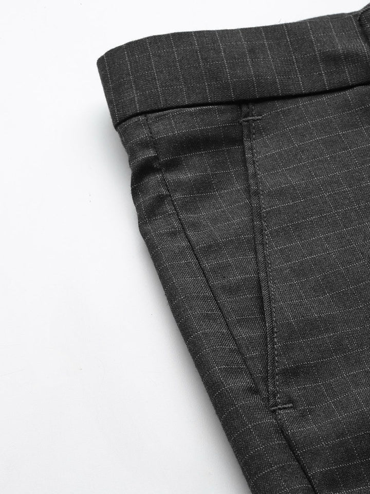 The Indian Garage Co. X Luxe Men Checked Slim Fit Formal Trousers