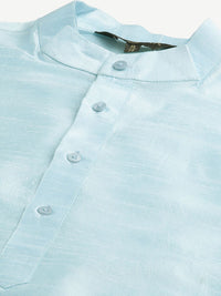 SOJANYA Men Blue Solid Kurta Set With Ethnic Motifs Nehru Jacket