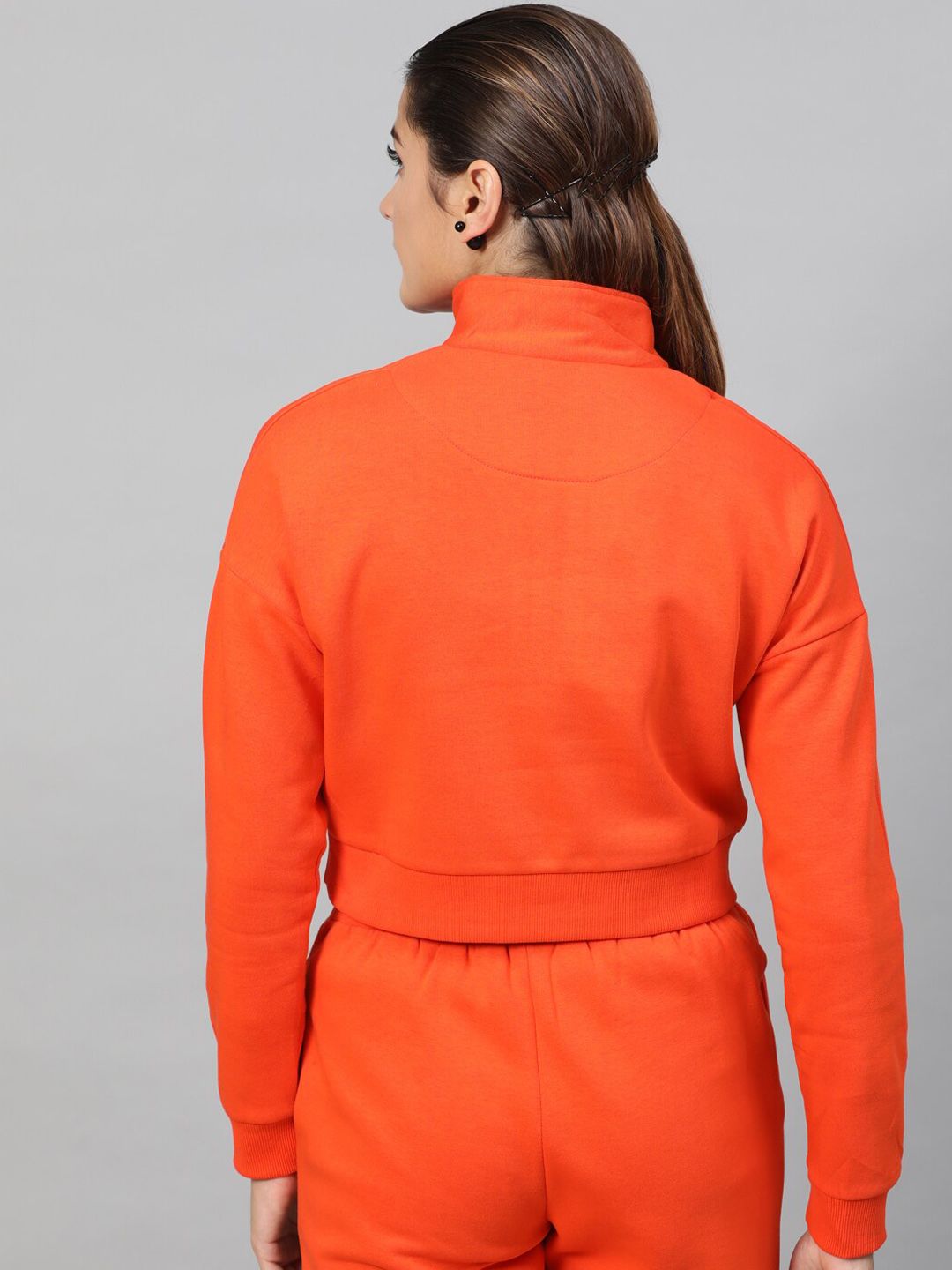 STREET 9 Women Orange Solid Sweatshirt