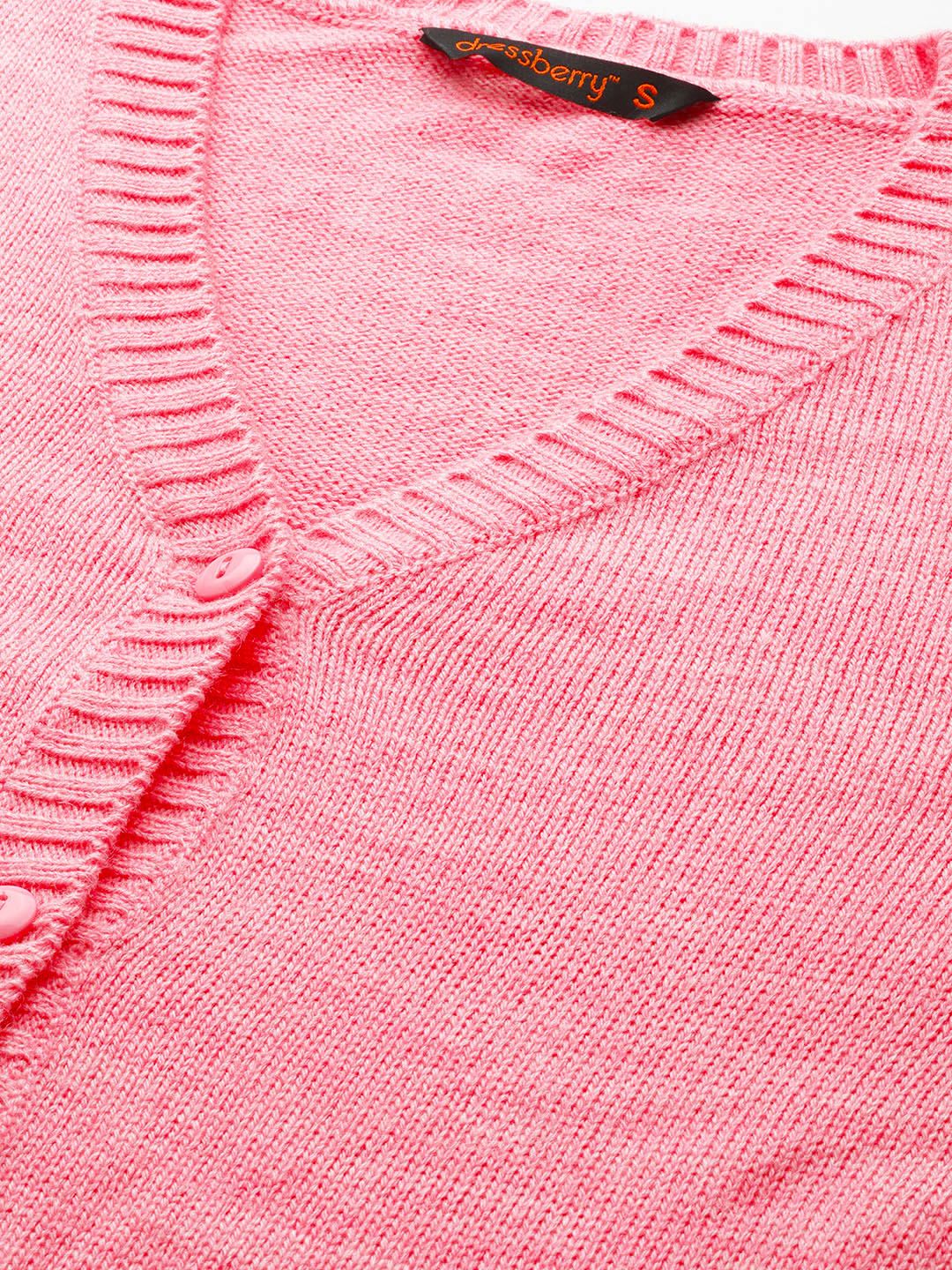 DressBerry Women Pink Cardigan