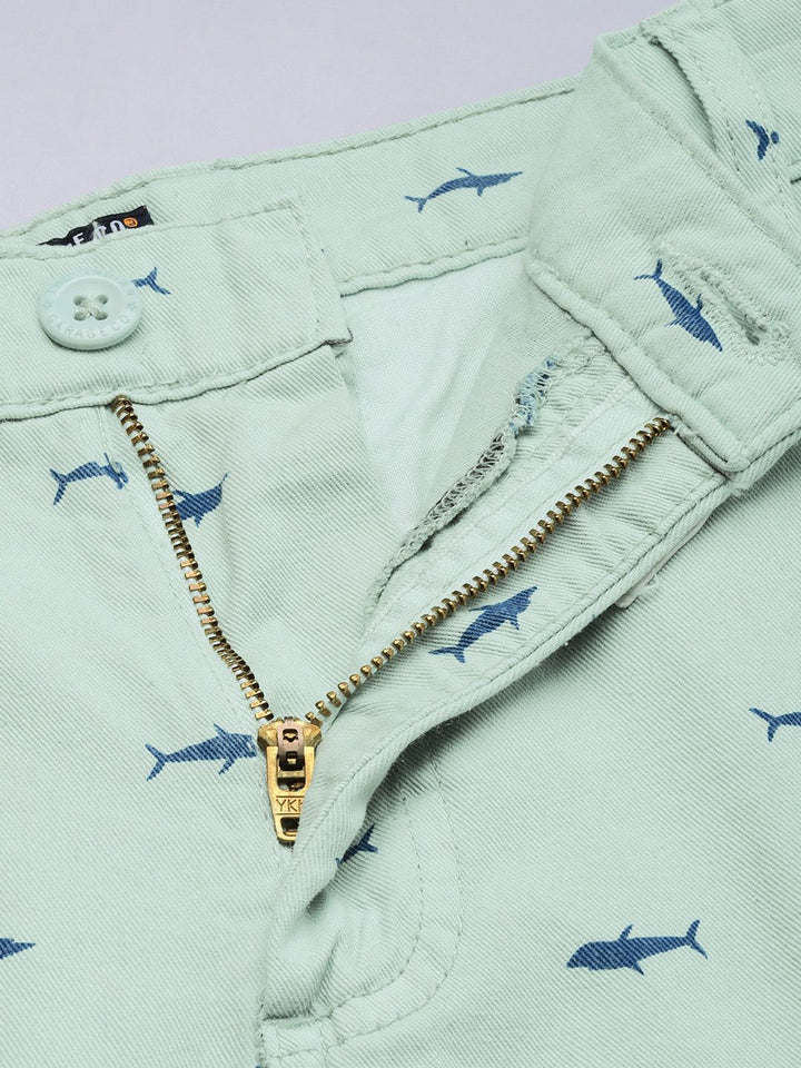Seluar pendek Capton Chino yang dicetak oleh Green Green Green