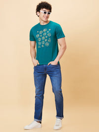 Being Human Floral Printed Round Neck Short Sleeves Slim Fit T-shirt