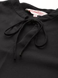 all about you Tie-Up Neck Puff Sleeves Top