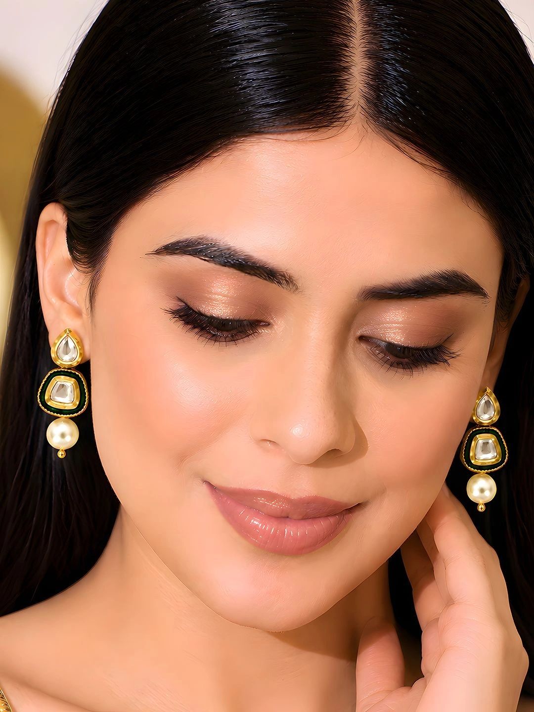 PANASH Teardrop Shaped Drop Earrings