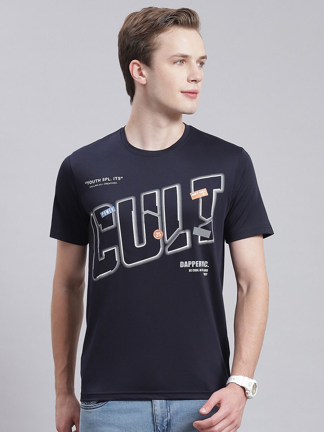 Monte Carlo Typography Printed Cotton T-shirt