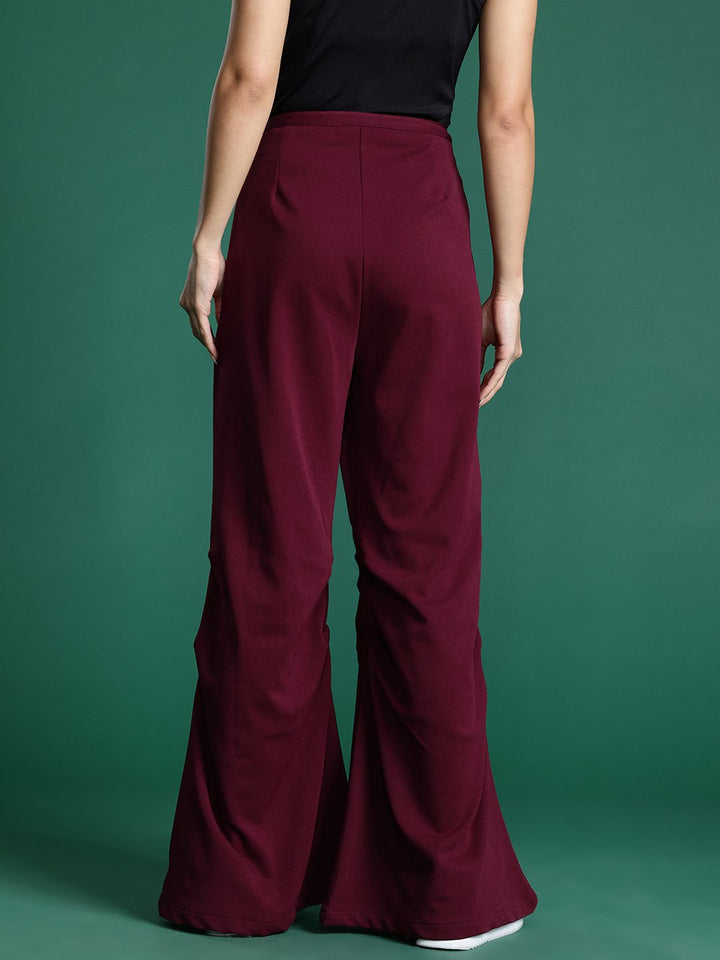 DressBerry Women High-Rise Bootleg Trousers