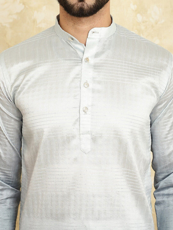 SOJANYA Striped Regular Sequined Jacquard Kurta With Churidar