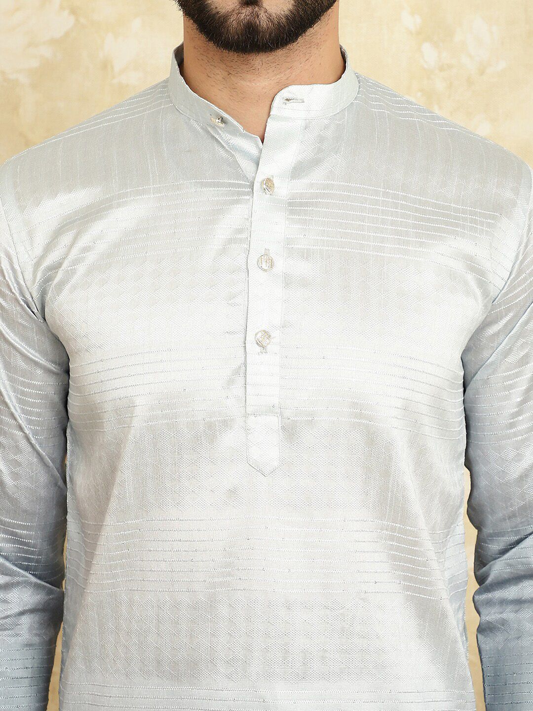 SOJANYA Striped Regular Sequined Jacquard Kurta With Churidar