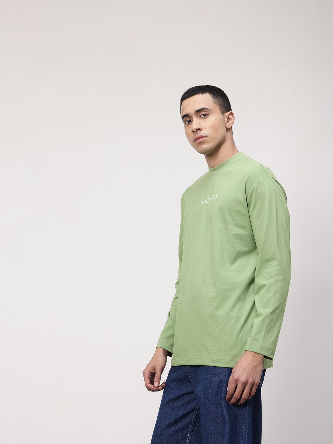ether Zen Cotton Printed Drop-Shoulder Sleeves Relaxed Fit T-shirt