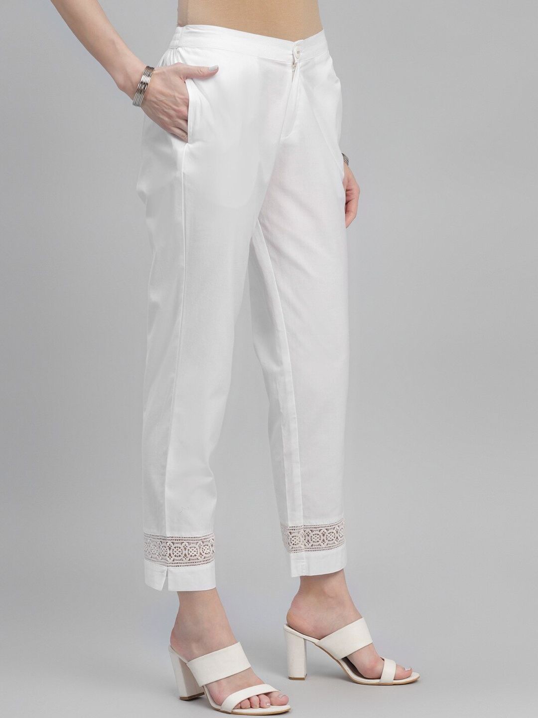 Libas Women White Trousers
