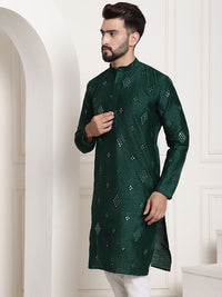 SOJANYA Cermin Kerja Dihiasi Kurta Kolar Mandarin