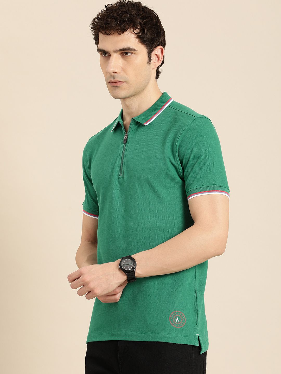 Being Human Polo Collar Pure Cotton T-shirt