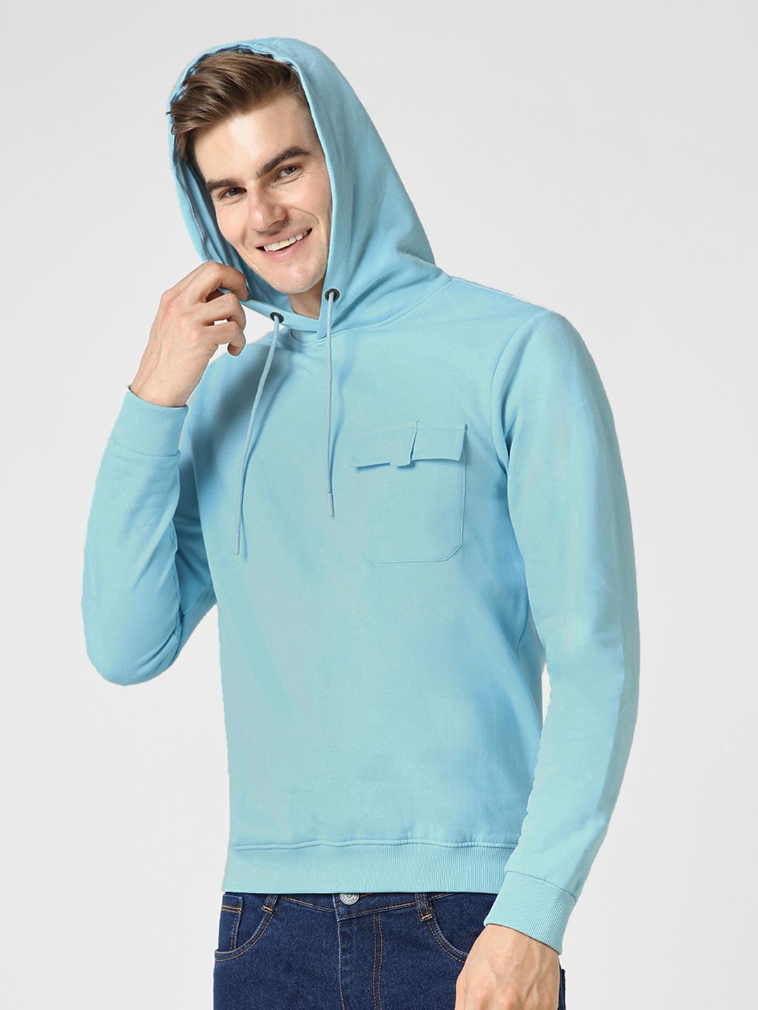 Sweatshirt Leher Bertindas Kotak Urbano Fesyen