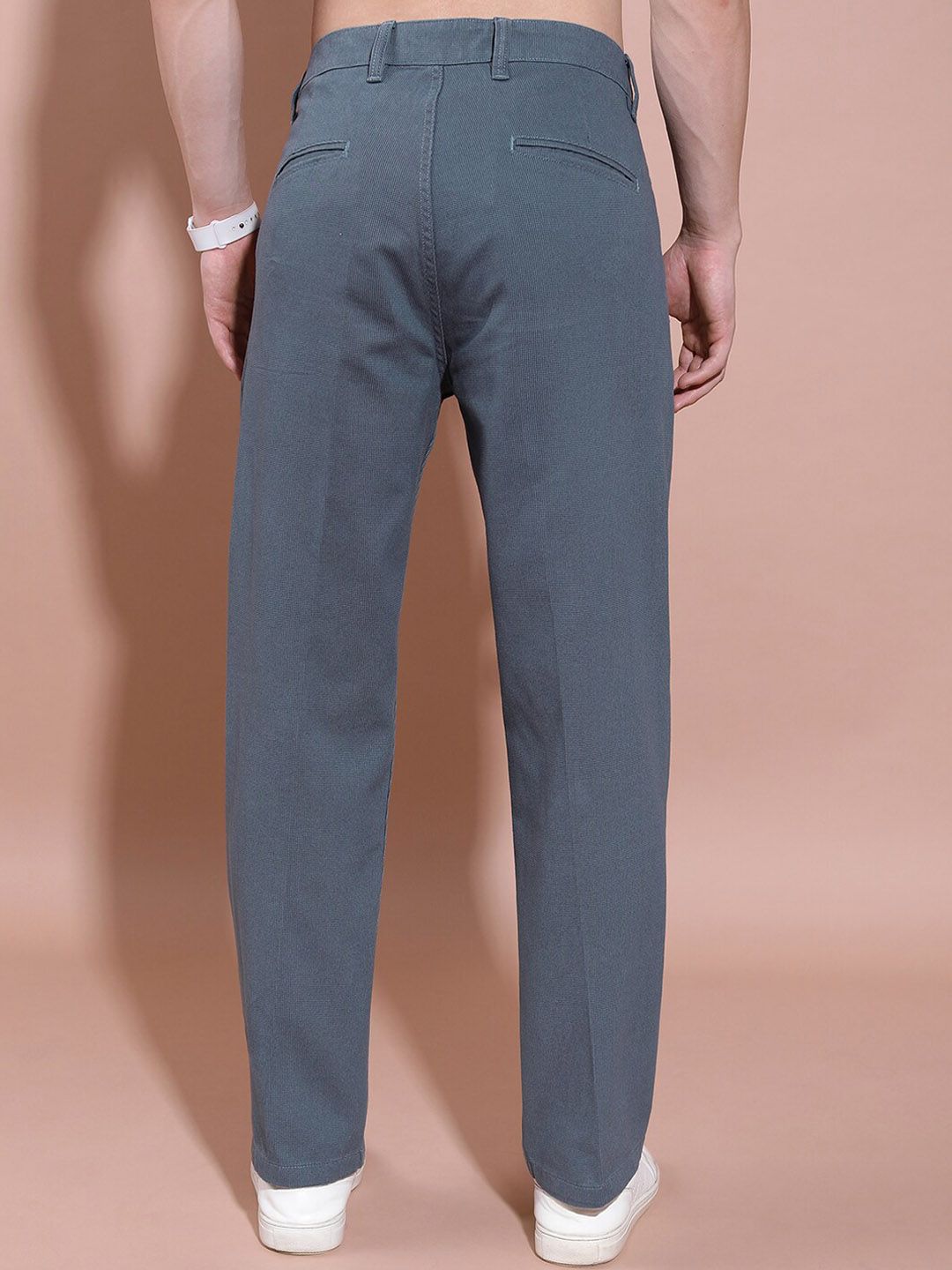 HIGHLANDER Men Straight Fit High-Rise Cotton Trousers