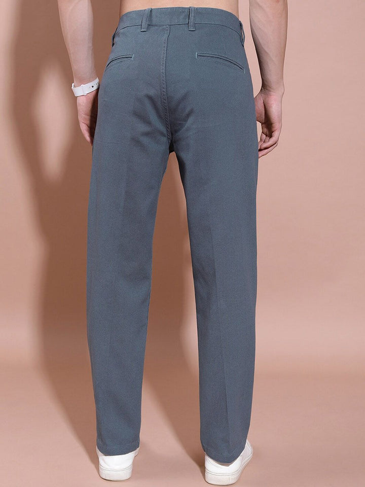 HIGHLANDER Men Straight Fit High-Rise Cotton Trousers