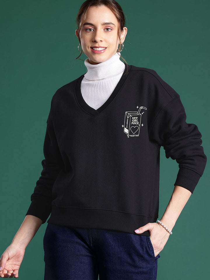 DressBerry Women Solid Sweatshirt