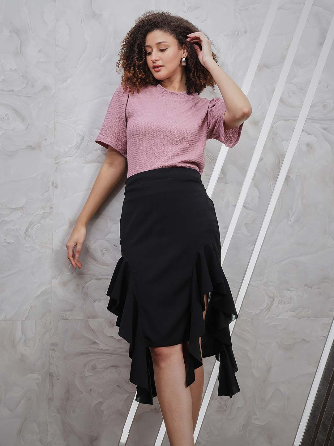Athena Asymmetrical Above Knee Skirt