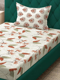Moda Rapido X KLOTTHE Beige & Red Floral 400 TC Cadar Katil Single dengan 1 Sarung Bantal
