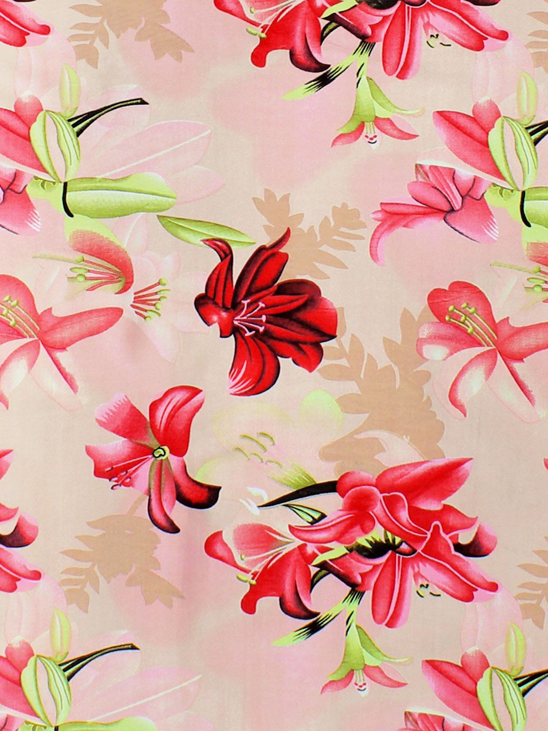 Story@home Pink & Mustard 2-Pieces Floral Door Curtains