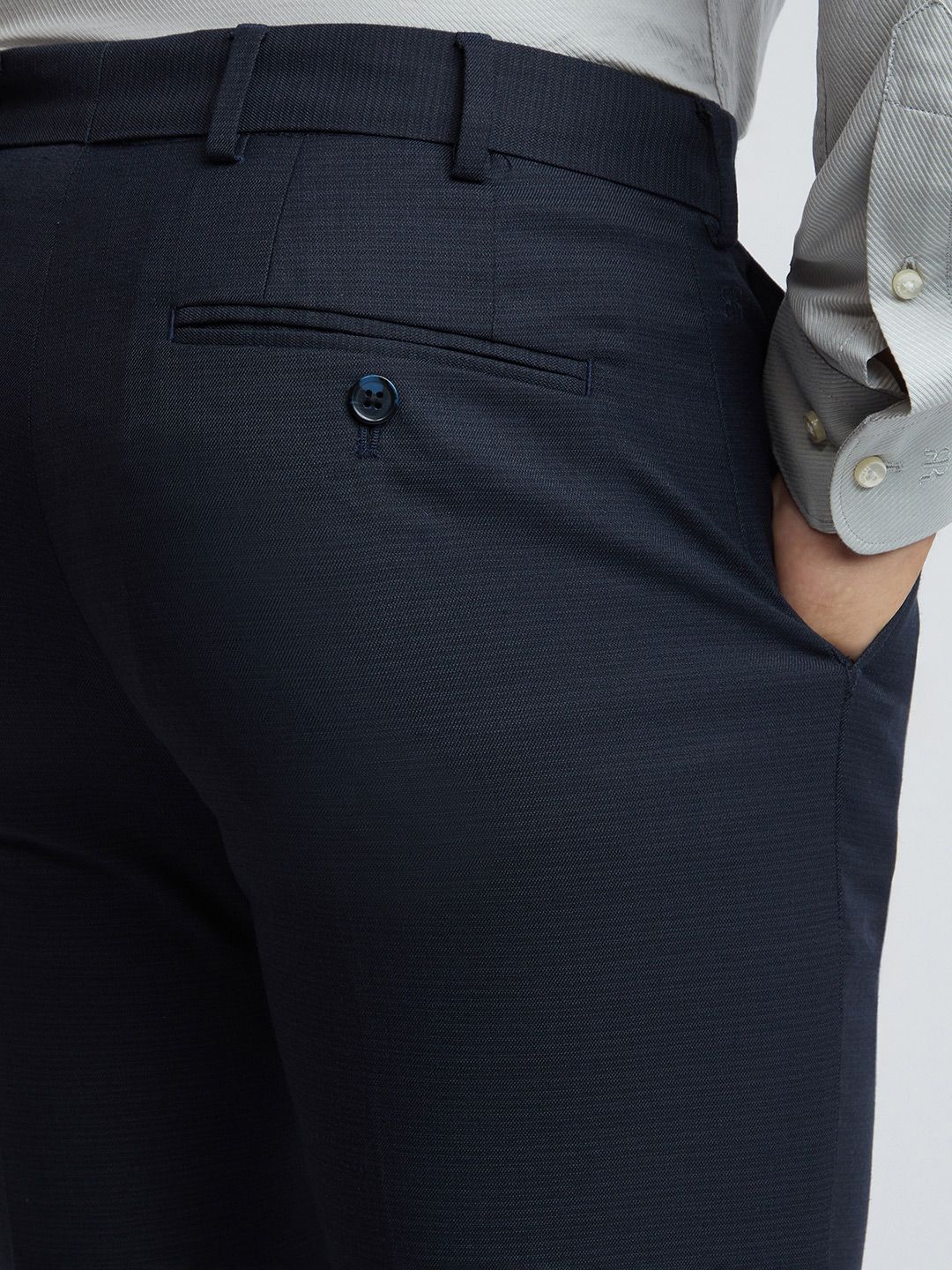 Raymond Men Textured Slim Fit Formal Trousers