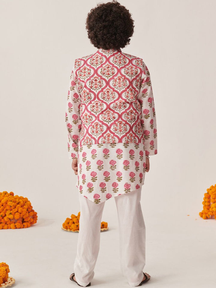 pspeaches Boys Floral Printed Regular Kurta with Pyjamas