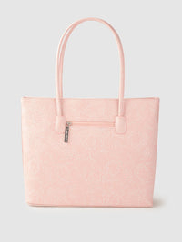 Lino Perros Peach-Coloured Ethnic Motifs Textured Laptop Bag