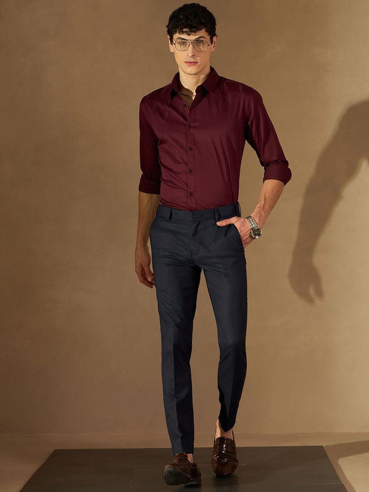 DENNISON Men Flexi Waist Tapered Fit Trousers