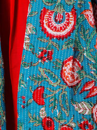 VASTRAMAY Cotton Fit & Flared Dress With Printed Jacket