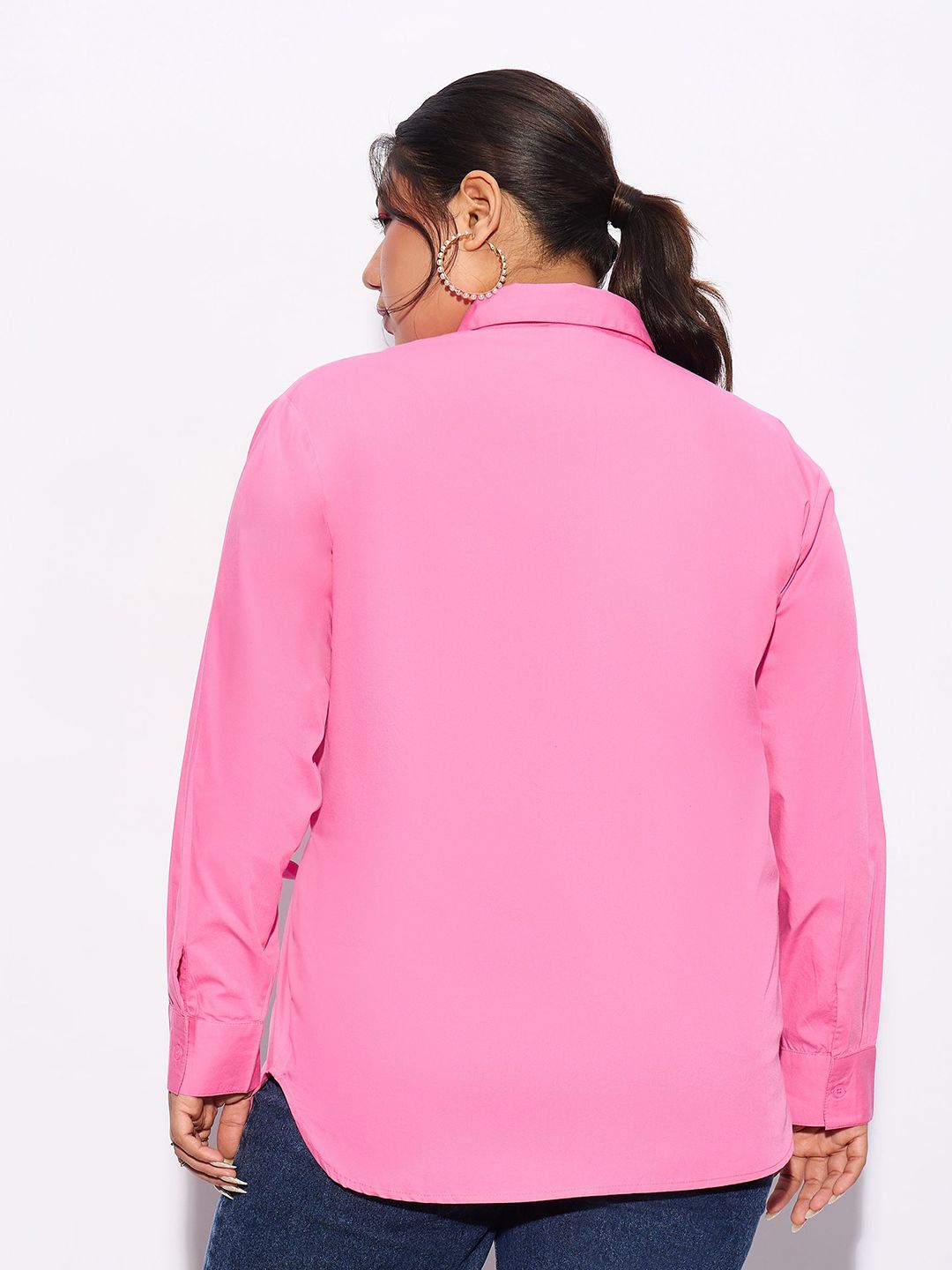 SASSAFRAS Curve Plus Size Pure Cotton Casual Shirt